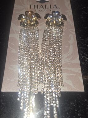 Thalia Sodi Gold-Tone Crystal Tassel Drop Earrings